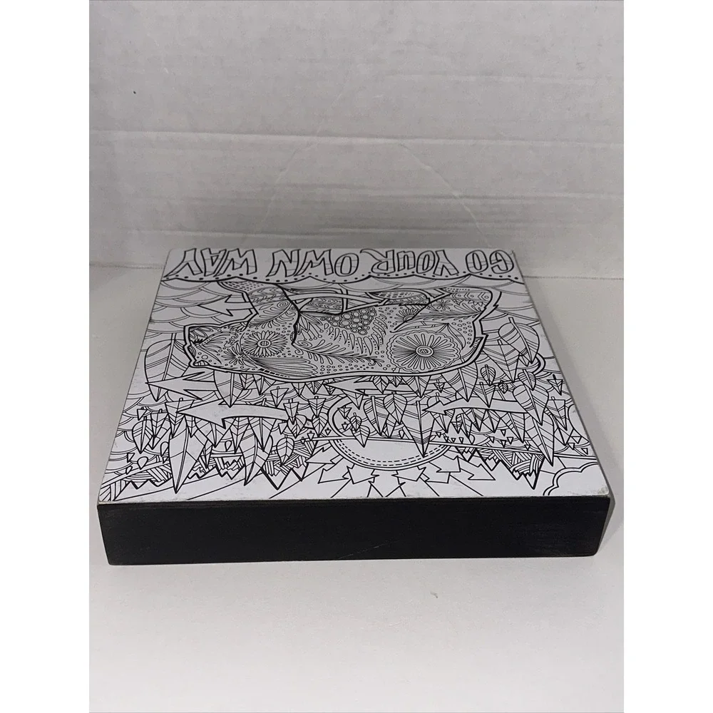 Primitives by Kathy Go Your Own Way Bear Wood Box Sign Johnny Carrillo Art 8x8